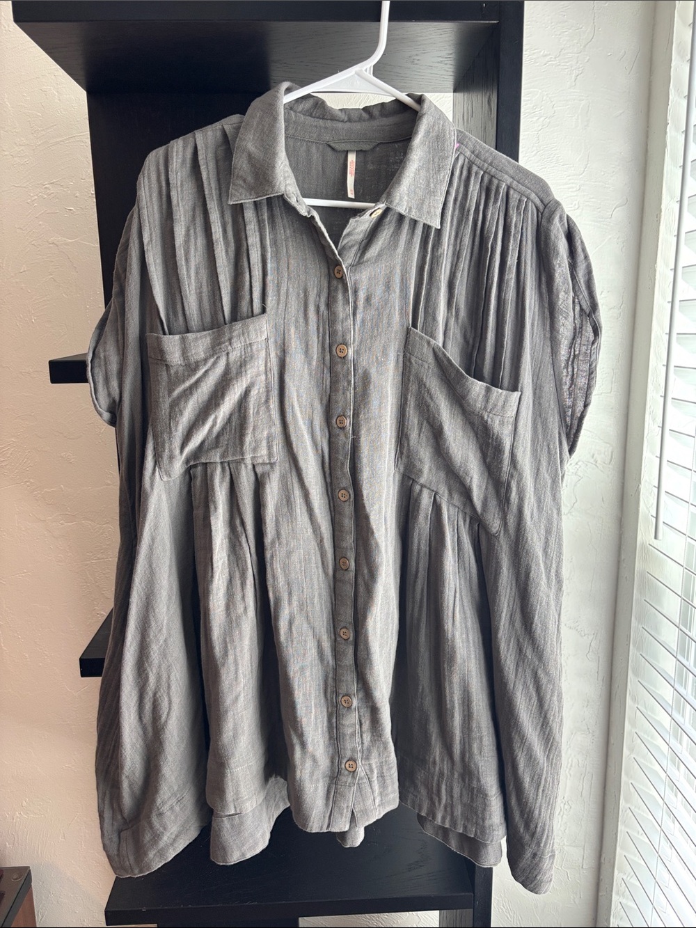 Free People Heather Gray Lightweight Tunic Top